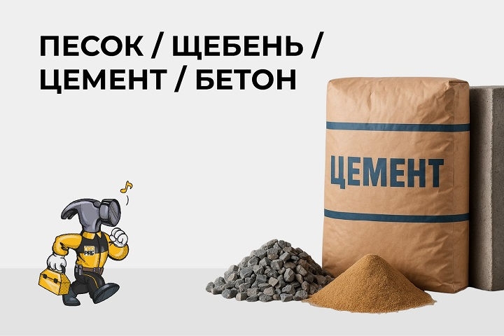 Песок / Щебень / Цемент / Бетон