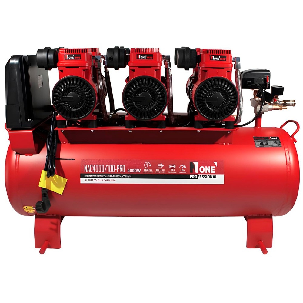 Компрессор 500 л/мин, 4,0 кВт 100 л. Безмасляный №1 NAC4000/100-PRO