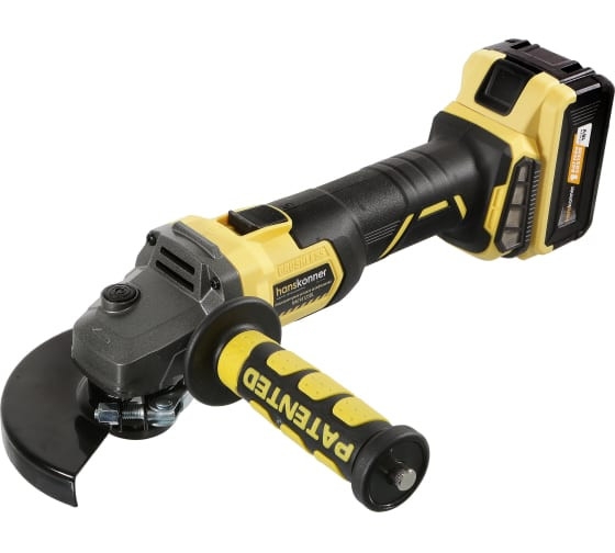 УШМ Аккум. 125 мм. 2х4,0 Ач. ЗУ, кейс HANSKONNER HAG18125BL