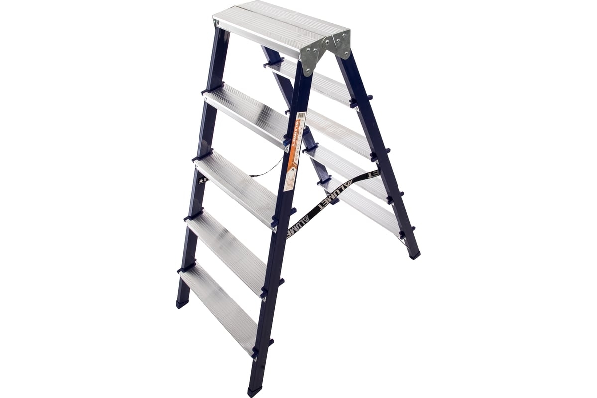 Стремянка 5 ступеней Двухсторонняя ALUMET 8205