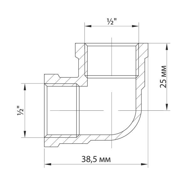 Угол п/п 25*1/2 вн.