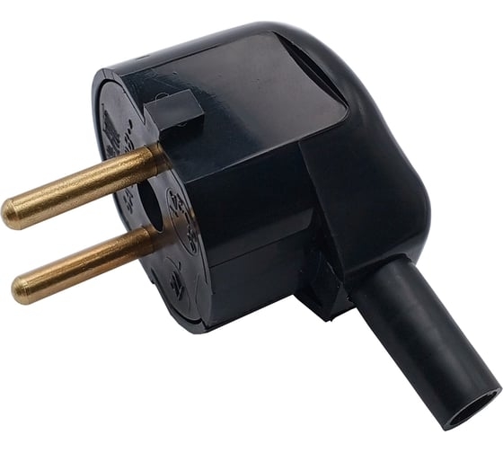 Bylectrica вилка В6-241 6А 250В (АБС-пластик, латунь, угл.) Минск