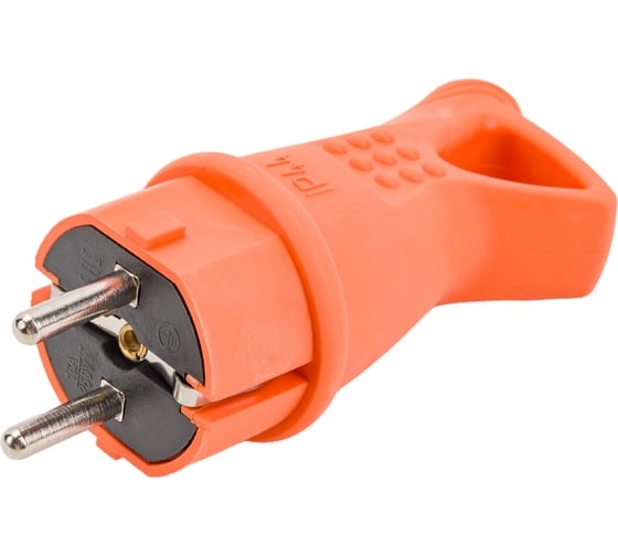 Вилка Universal, угловая с ушком с/з каучук 250В,16А, IP44