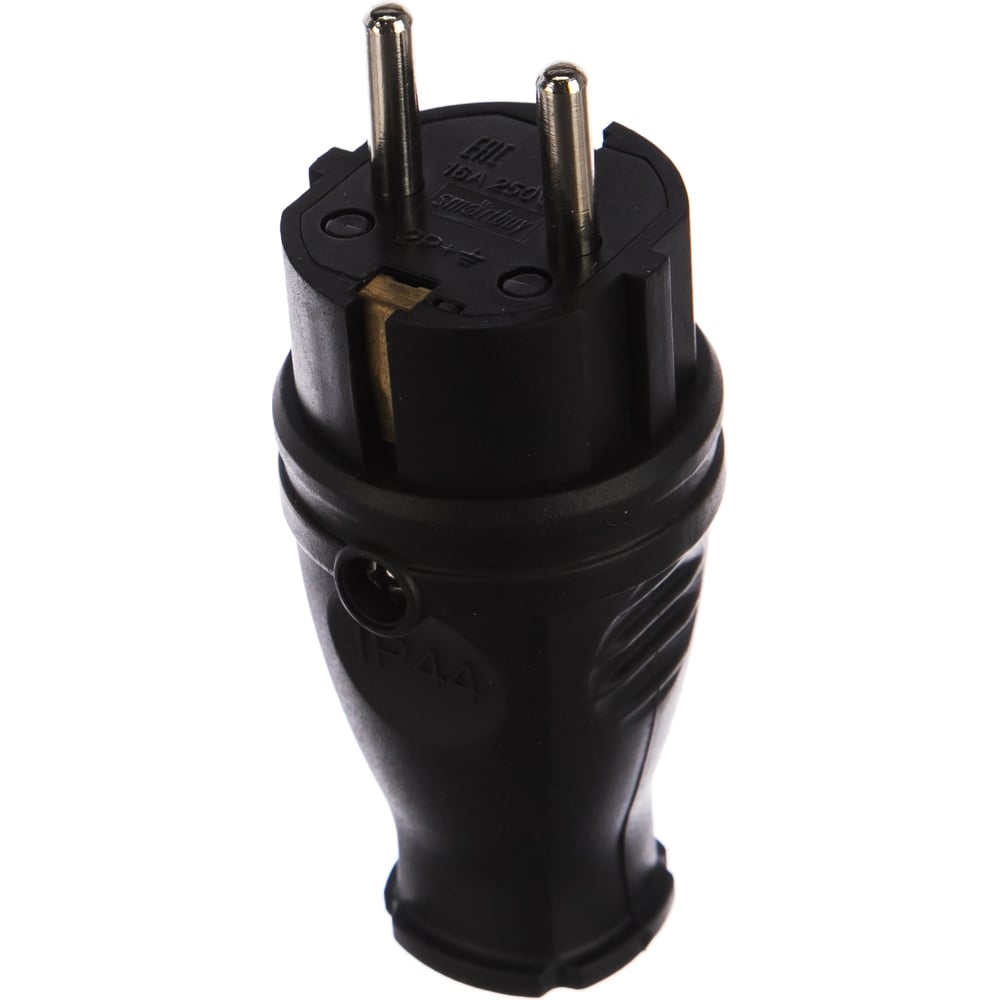 Вилка прямая каучуковая 2P+PE 16A IP44 SBE-16-P07-R
