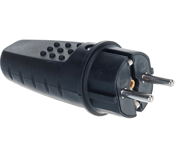 Вилка прямая однофазная (каучук) (уп80шт)