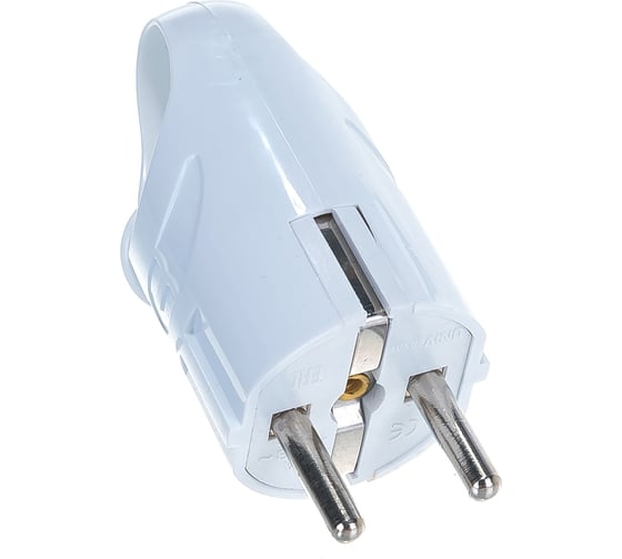 Вилка угловая с ушком с/з белая 16А 250В (уп35/350шт) UNIVERSAL