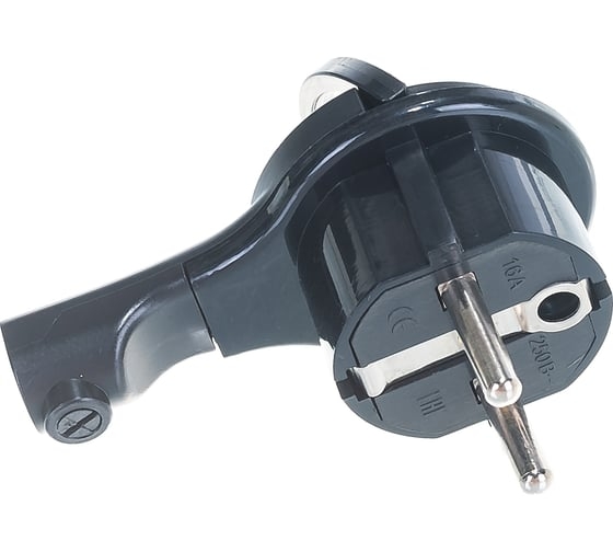 Вилка-невидимка с заземлением черная 16А 250В Universal