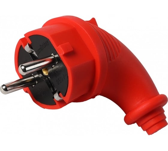 Розетка угловая каучуковая 2P+PE 16A IP44 SBE-16-P09-R