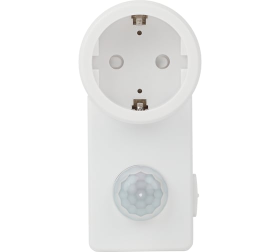 Датчик движения ЭРА MD 022 розеточный ДДР-01 1200Вт, 10-420с, 2-9м, 3+лк, 120гр