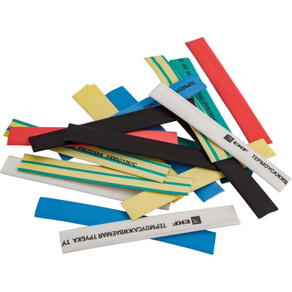 ТУТ Термоусаживаемая трубка нг 8/4 набор (7 цветов по 3 шт. 100мм)