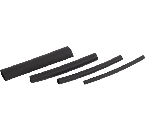 ЭРА Термоусаживаемая трубка клеевая набор ТТКнг 3,6,9,12 черная