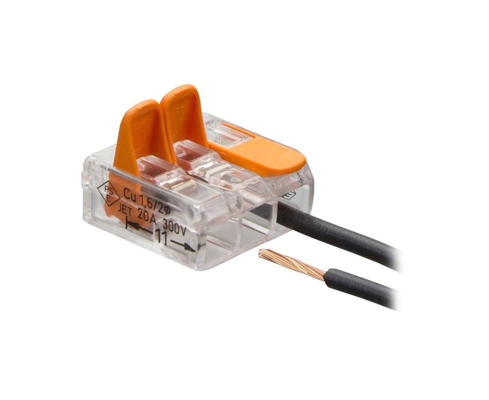 221-412 клемная колодка с рычагом 2х(0,14-4,0мм2) тип WAGO