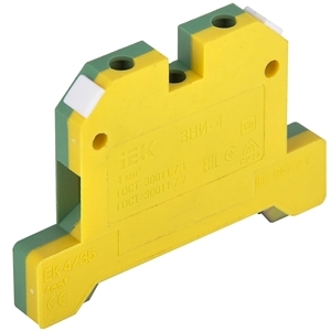 Клемма ЗНИ-4 мм.кв. Земля желто-зеленая