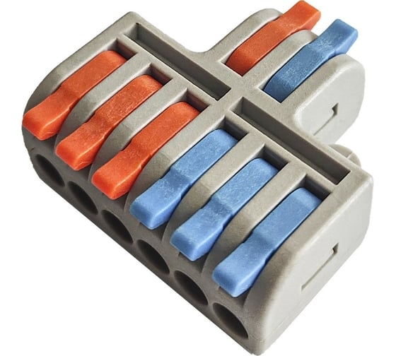 Клемма проходная 2 на 6 выходов