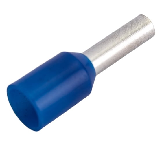 Наконечник- гильза Е2508 2,5мм2 с изолиров фланцем синий 100шт ИЭК