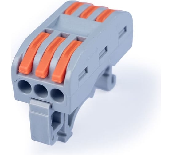 Соединительная ПРОХОДНАЯ клемма с рычагами 3 полюса
