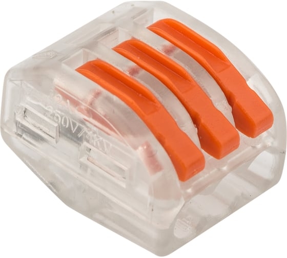 Строительно-монтажная клемма 3-проводная прозрачная