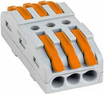 Строительно-монтажные клеммы 3 полюса ПРОХОДНЫЕ 222-423