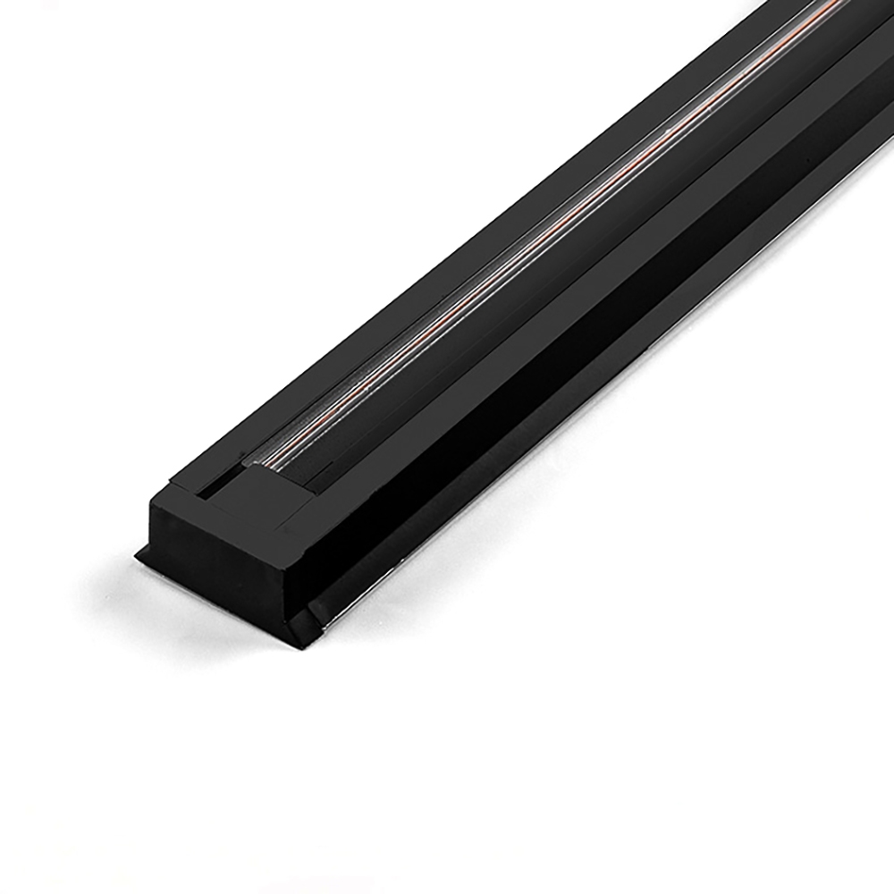 Шинопровод для трековых светильников 1м черный квадрат (в наборе токовод, заглушка, крепление) 41731