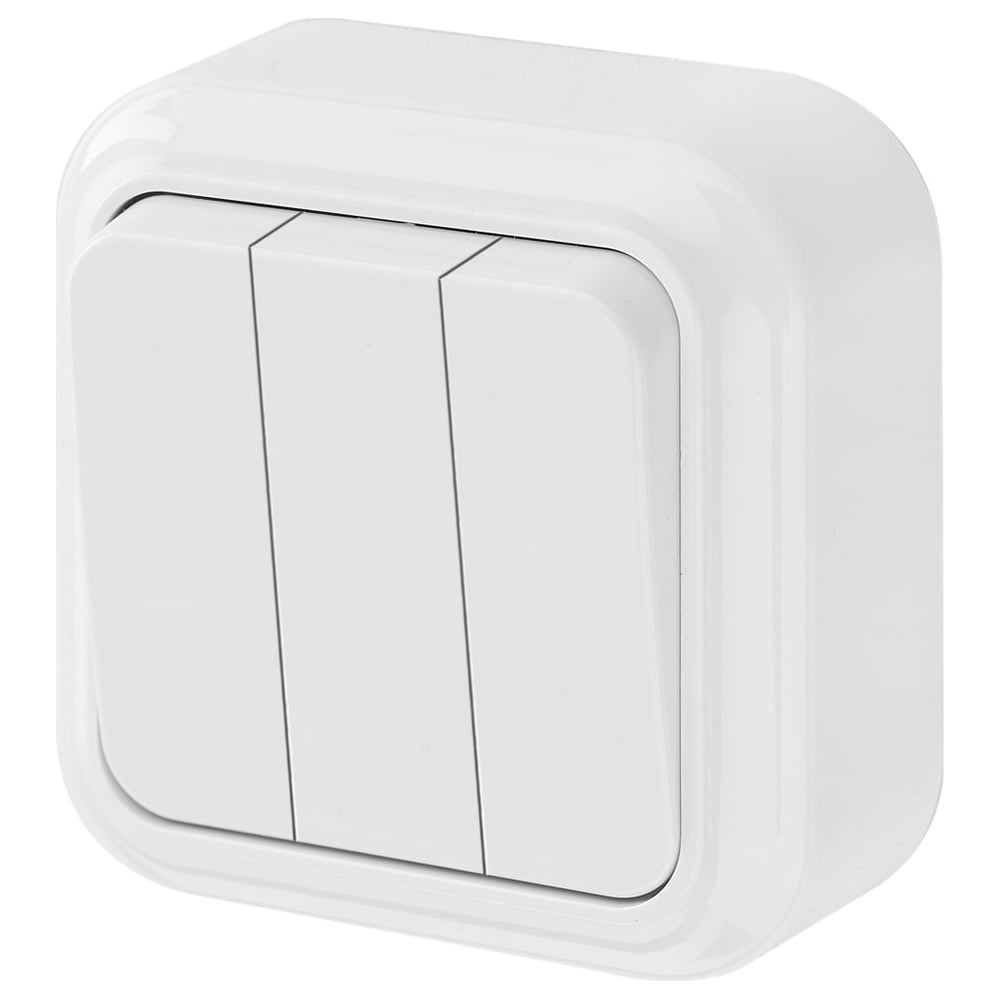 Выключатель А05 6-137 открытой установки 3кл бел Пралеска (уп90шт)