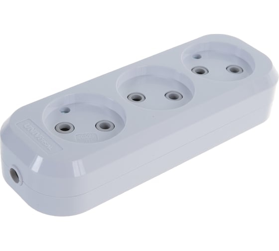 Колодка розеточная 3-х местная Е-203 3Н УНИВЕРСАЛ