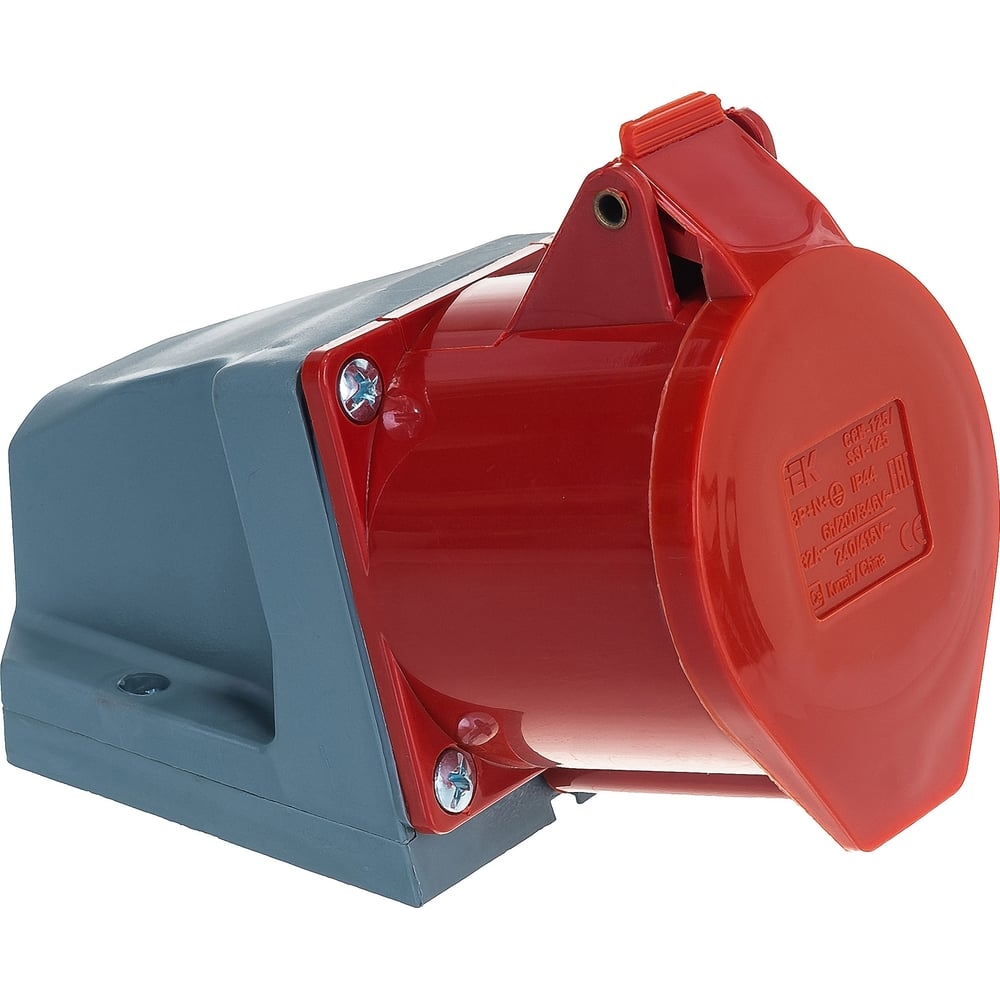 Розетка 124 стационарная 3Р+РЕ 32А 380В IP44 ИЭК PSR12-032-4