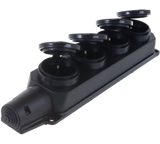 Розетка Smartbuy 4-х мест с защит крышк каучук 230В 2P+PE 16A IP44