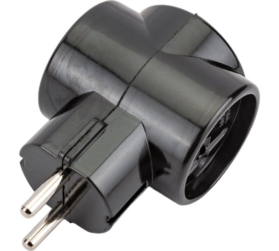 Тройник 3х2П 16А 250В ЕВРО Ретро карболит TDM