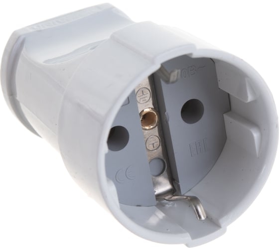 Штепсельное гнездо с/з белое 16А 250В