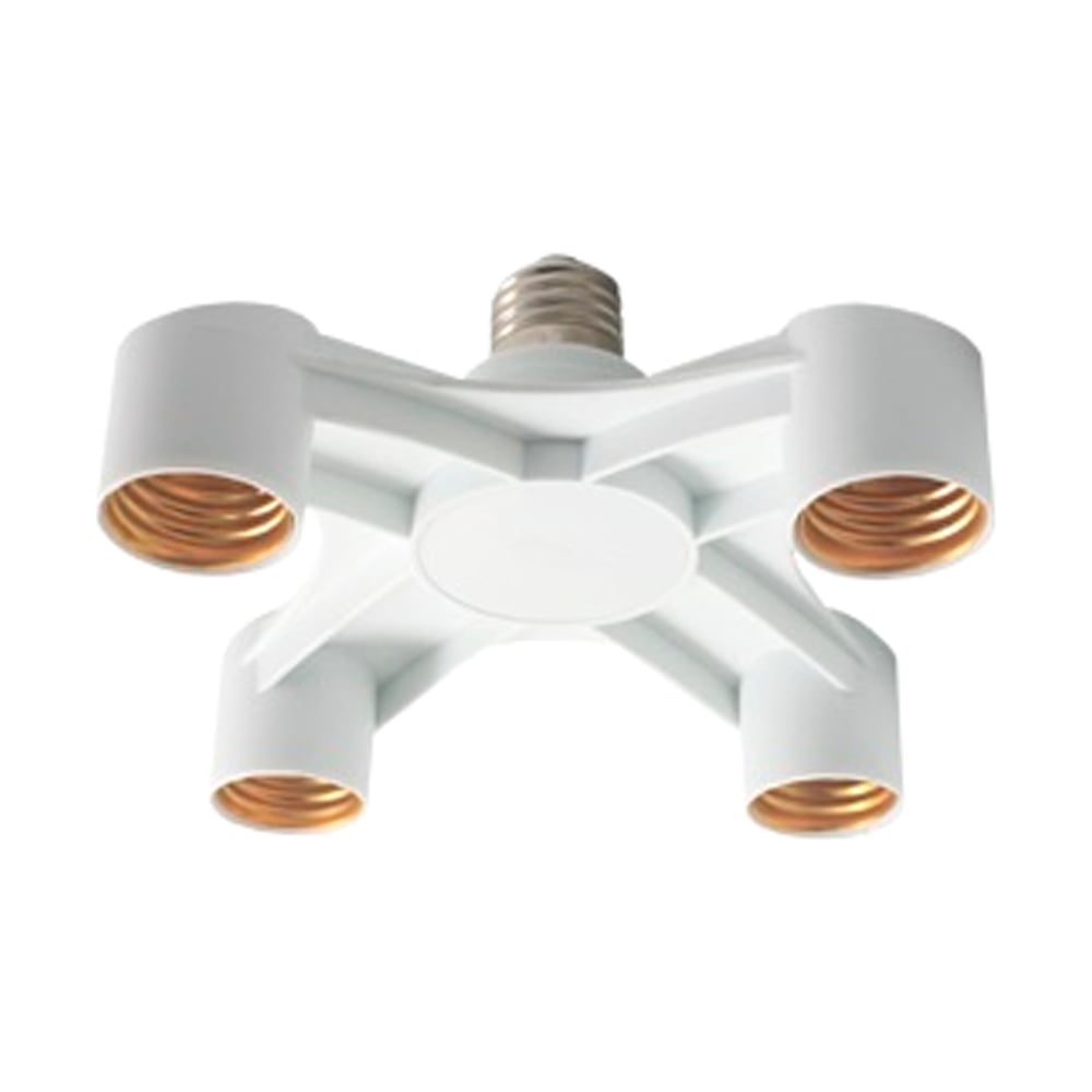 Ecola переходник с цоколя Е27 на 4хЕ27 Широкий белый A7T47WEAY