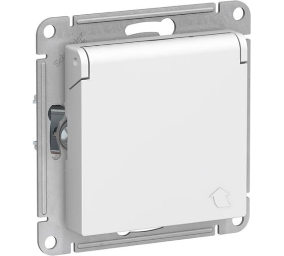 ATLAS розетка 1-я с/з с белой крышкой IP20 ATN000146