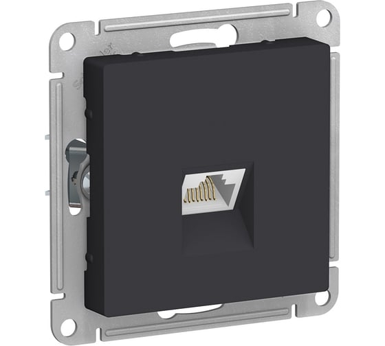 ATLAS Розетка RJ45 механизм карбон ATN001083