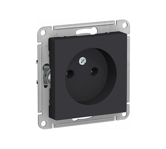 ATLAS Розетка без заземления 16А механизм карбон ATN001041