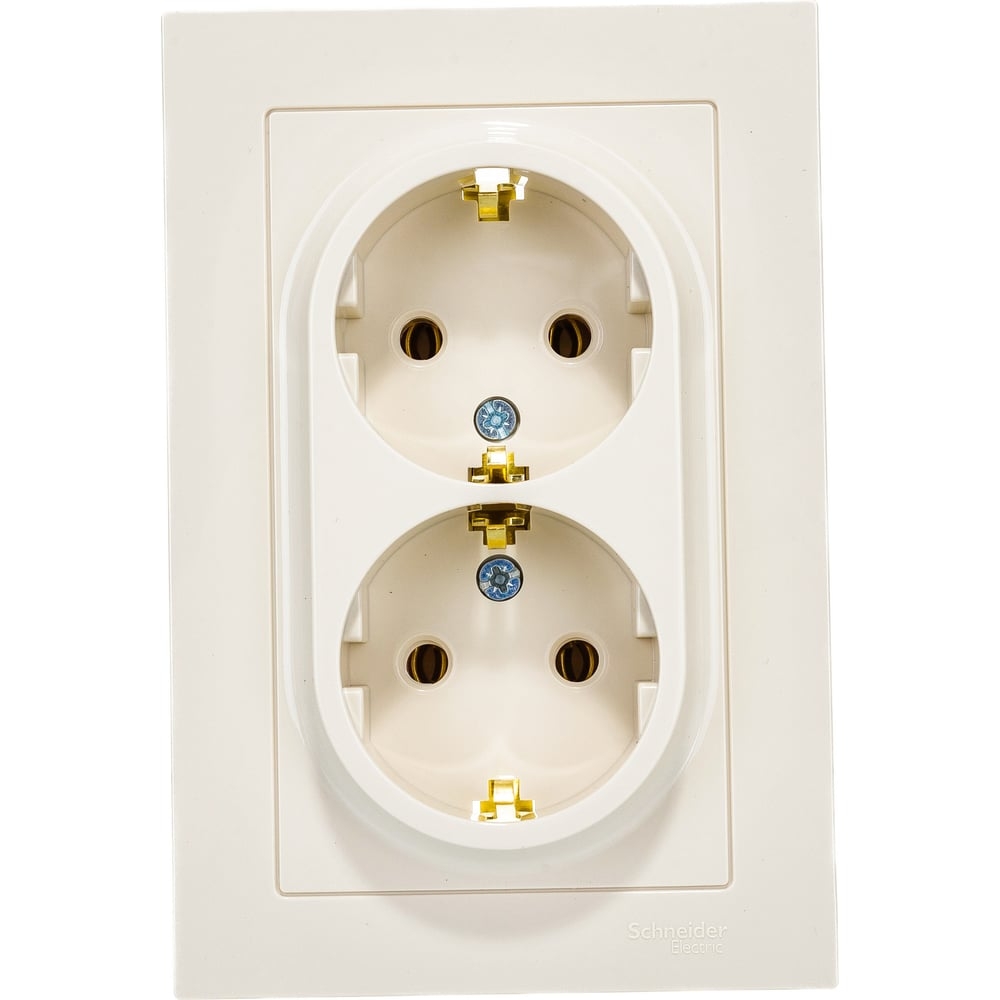 ATLAS Розетка двойная с заземлением 16А бежевый ATN000224