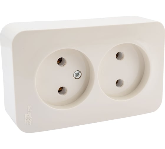 BLANCA розетка открытой установки 2-ая без зазем без шторок с изол пласт 16А, 250В БЕЖЕВЫЙ 000217