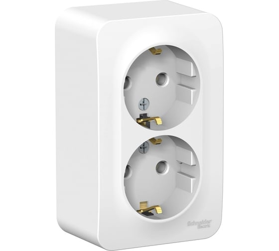 BLANCA розетка открытой установки 2-ая с зазем без шторок с изол пласт 16А, 250В БЕЖЕВЫЙ 010217