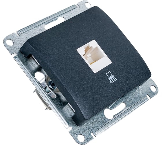 GLOSSA Розетка компьютерная RJ45 rfn 5e антрацит GSL000781K