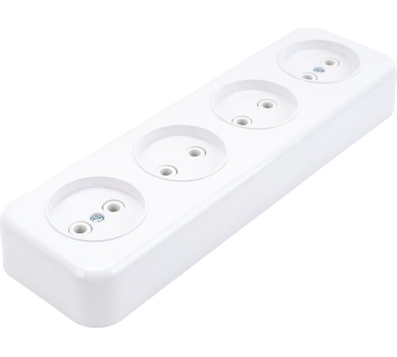 РА16-246 Розетка 4-я б/з белый о/у Светоприбор (36)