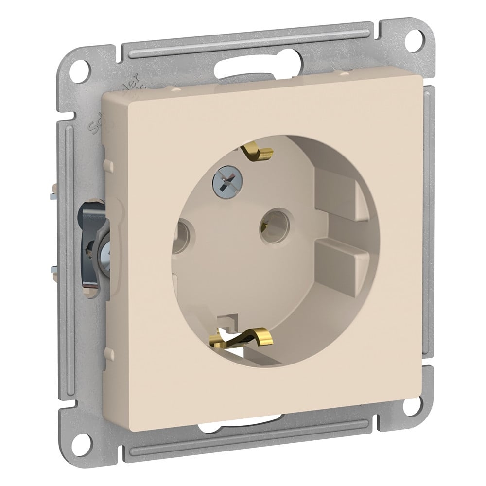 ATLAS розетка 1-я с/з бежевый ATN000243