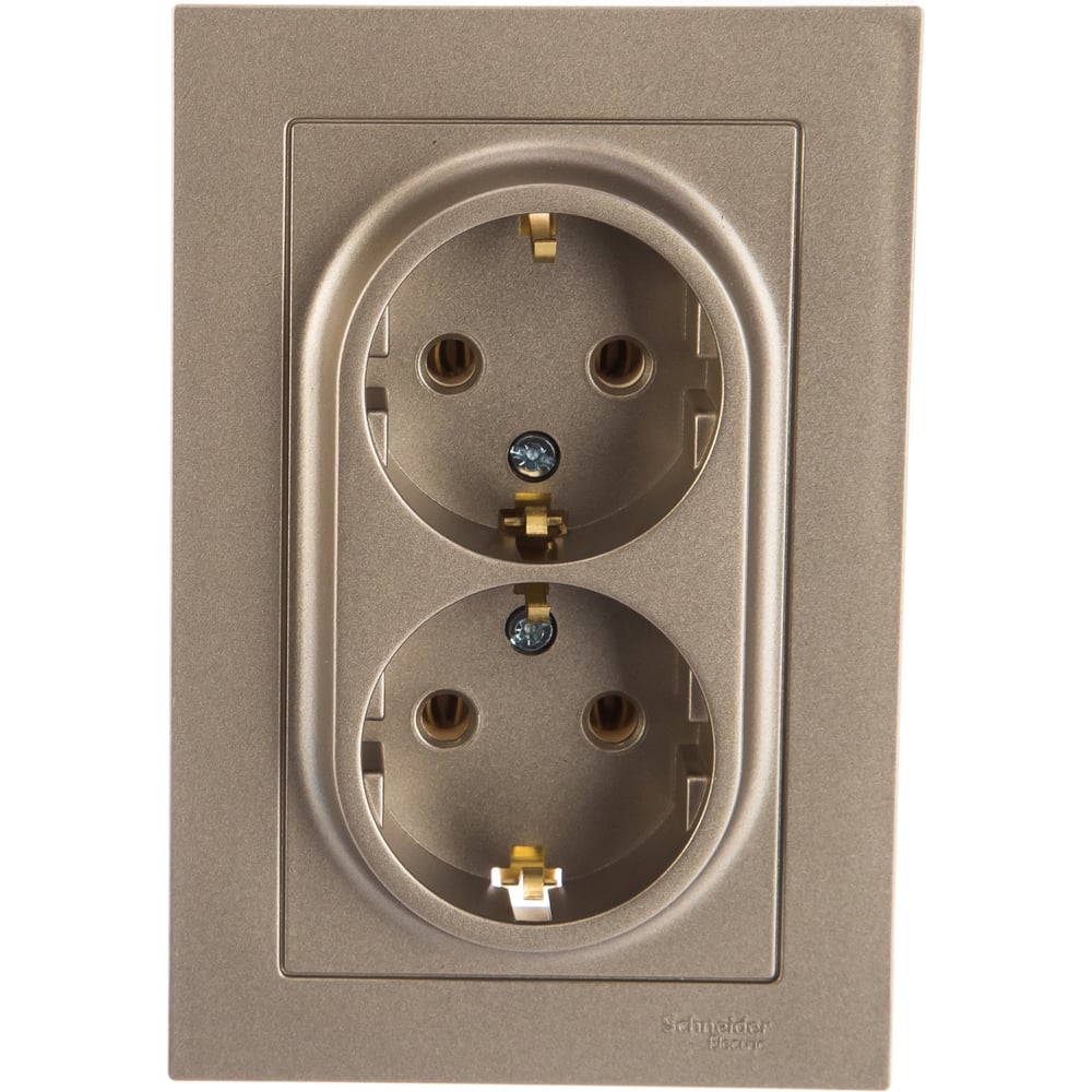 ATLAS розетка 2-я с/з в сборе шампань ATN000524