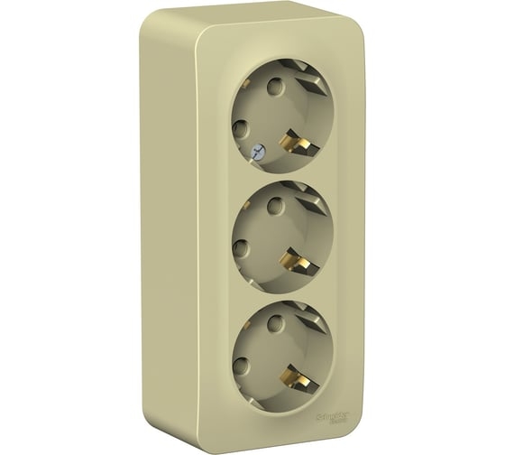 BLANCA О/У Розетка 3-ая без зазем. без шторок с изол пласт, 16А, 250В, БЕЖЕВЫЙ 000317