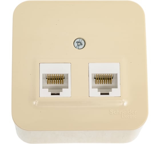 BLANCA розетка компьютерная RJ45 кат. 5Е с изол пласт, разъем белый, корпус бежевый 045007