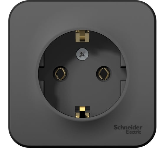 BLANCA Розетка наружная б/заземления без шторок с изолирующей пластиной, 16А, 250В, антрацит 000116