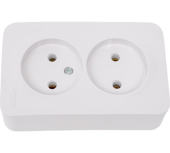 BLANCA розетка наружная двойная б/з, без шторок, с изол. пластиной 16А, 250В белый 000211, 000201