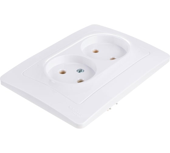 BLANCA розетка наружная двойная б/з, без шторок, с изол. пластиной 16А, 250В молочная 000212