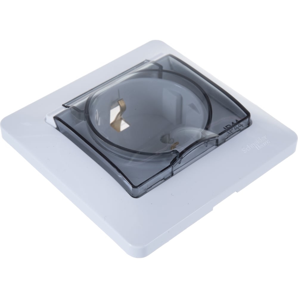 Glossa роз. СУ 1 мест. бел. (пласт. осн.,земля, шторки, крышка, IP44) GSL000148