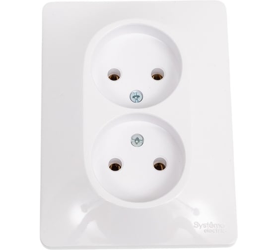 Glossa Розетка 2-мест б/з моноблок бел GSL000120