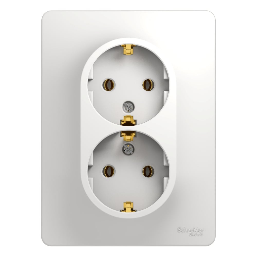 Glossa Розетка 2-мест с/з моноблок бел GSL000124