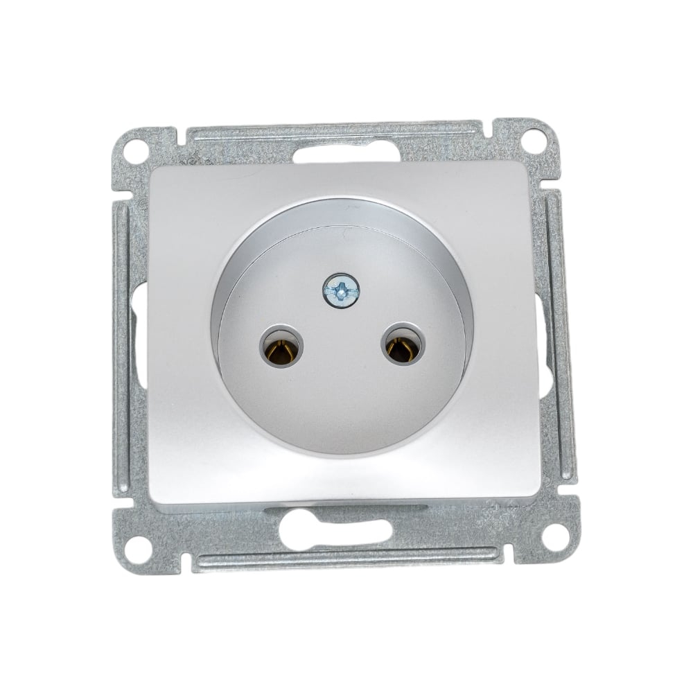 GLOSSA Розетка без заземления в рамку алюминий GSL000341