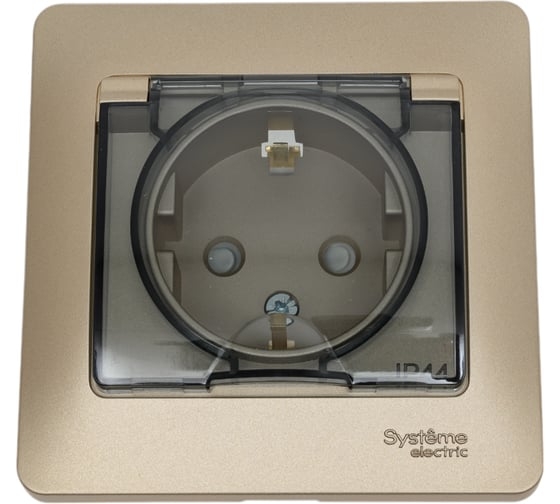 Glossa Розетка с заземлением со шторками в сборе титан